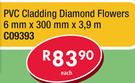 PVC Cladding Diamond Flowers 6x300mm x3.9m C09393