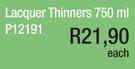 Lacquer Thinners P12191-750ml