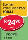 Ecoman Paint Brush Pack 12/25/38/50/63mm P05613-Each