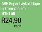 ABE Super Laykold Tape 50mm x2.5m H18160-Each