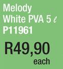 Melody White PVA P11961-5L Each