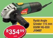 Ryobi Angle Grinder 115mm 650W HG-650 J19497-Each