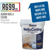 Duram Wall & Ceiling Assorted In Various Colours-20Ltr