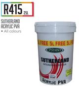 Sutherland Acrylic PVA In All Colours-25Ltr