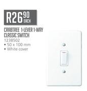 Crabtree 1-Lever 1-Way Classic Switch