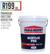 Paramount First Coat Acrylic PVA White NLC302-20Ltr