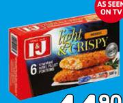 I & J Light & Crispy Crumbed Hake Fillet Portions Assorted-500g 