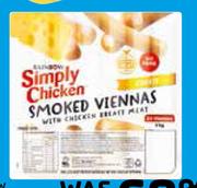 Rainbow Simply Chicken Smoked Viennas Assorted-1kg