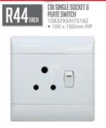 CBI Single Socket & Plate Switch 100x100mm P/P H75162
