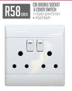 CBI Double Socket & Cover Switch H75161