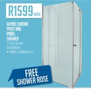 Alpine Chrome Pivot And Panel Shower 880 x 880mm D04894