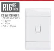 CBI Switch & Plate 50x100mm H75163