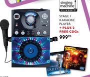 Singing Machine Stage 1 Karaoke Player+ Plus 2 Free CDGs