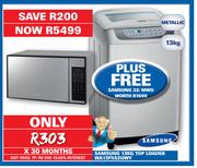 Samsung 13kg Top Loader WA13F5S2UWY+Free Samsung 32L MWO