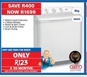 Defy 8KG Twin Tub White
