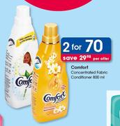 Comfort Concentrated Fabric Conditioner-2x800ml Per Offer