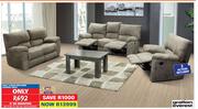 Grafton Everest Colt 3-Piece 3 Action Recliner Lounge Suite