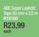 ABE Super Laykold Tape-50mm x 2.5m Each
