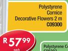 Polystyrene Cornice Decorative Flowers-2m Each