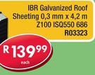 IBR Galvanized Roof Sheeting 0.3mm x 4.2m Z100 ISQ550 686-Each