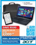 Acer Notebook + 6" Phablet & Bag