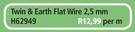 Twin & Earth Flat Wire 2.5mm-Per m