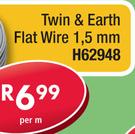 Twin & Earth Flat Wire 1.5mm-Per m