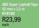 ABE Super Laykold Tape 50mm x 2.5m H18160-Each