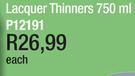 Lacquer Thinners-750ml Each