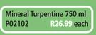 Mineral Turpentine-750ml Each