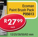 Ecoman Paint Brush Pack-12/25/38/50/63mm Each