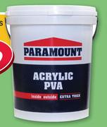 Paramount Contractors Acrylic White PVA-20Ltr Each