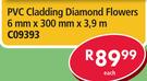 PVC Cladding Diamond Flowers 6x300mm x3.9m C09393