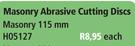 Masonry Abrasive Cutting Discs 115mm H05127-Each