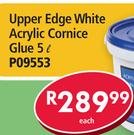 Upper Edge White Acrylic Cornice Glue P09553-5L