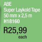 ABE Super Laykold Tape 50mm x2.5m H18160-Each