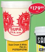 Supa Cream & White PVA P12753/P12748-20L Each