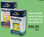 Polycell Polyfilla Interior & Exterior Crack Filler P00140/P00136-2Kg-Each