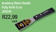 Academy Black Handle Putty Knife 8Cm J09348-Each