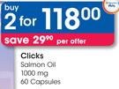 Clicks Salmon Oil 1000 mg 60 Capsules-2 packs Per Offer