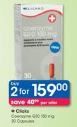 Clicks Coenzyme Q10 150 mg 30 Capsules-2 Packs Per Offer