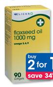 Clicks Flaxseed Oil 1000 mg 90 Capules-2 Packs