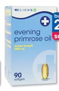 Clicks Evening Primrose Oil Double Strength 90 Softgels-2 packs Per Offer