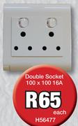 Double Socket 100x100 16A H56477-Each