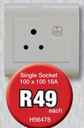 Single Socket 100x100 16A H56478-Each