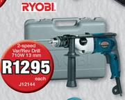 Ryobi 2 Speed Var/Rev Drill 710W 13mm J12144