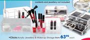 Clicks Acrylic Jewellery & Make-Up Storage-Each
