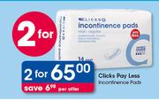 Clicks Pay Less Incontinence Pads-For 2