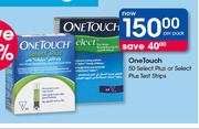 One Touch 50 Select Plus Or Select Plus Test Strips-Per Pack