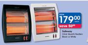 Safeway 2 Bar Quartz Heaters Black Or White-Each